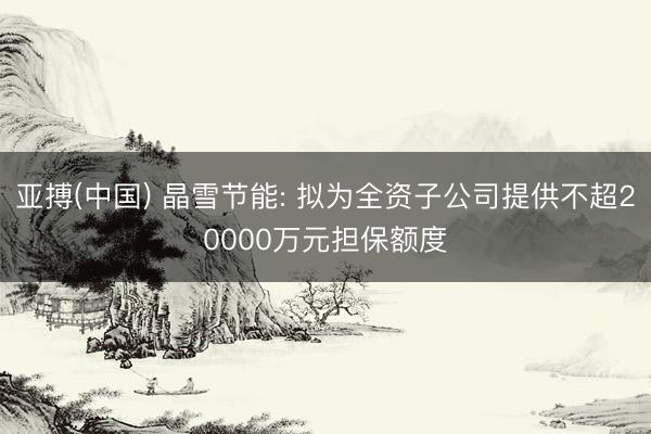 亚搏(中国) 晶雪节能: 拟为全资子公司提供不超20000万元担保额度