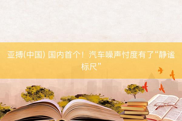 亚搏(中国) 国内首个！汽车噪声忖度有了“静谧标尺”