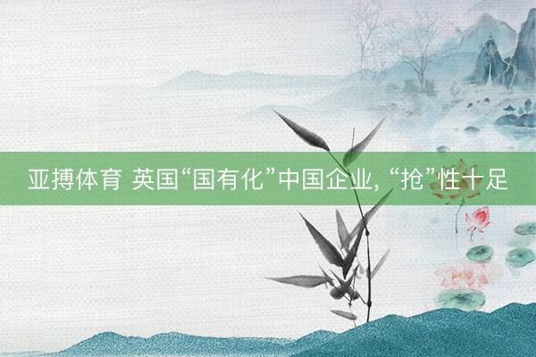 亚搏体育 英国“国有化”中国企业， “抢”性十足