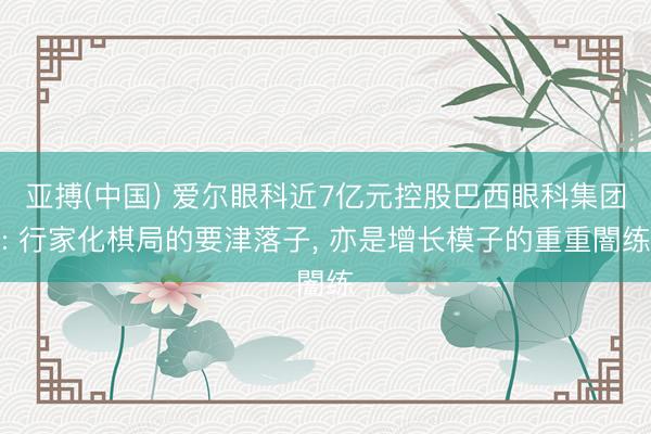 亚搏(中国) 爱尔眼科近7亿元控股巴西眼科集团: 行家化棋局的要津落子， 亦是增长模子的重重闇练