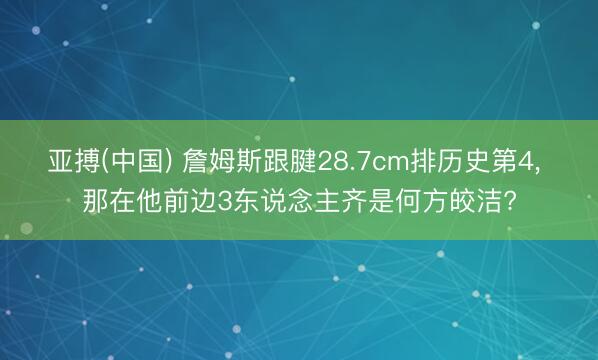 亚搏(中国) 詹姆斯跟腱28.7cm排历史第4， 那在他前边3东说念主齐是何方皎洁?
